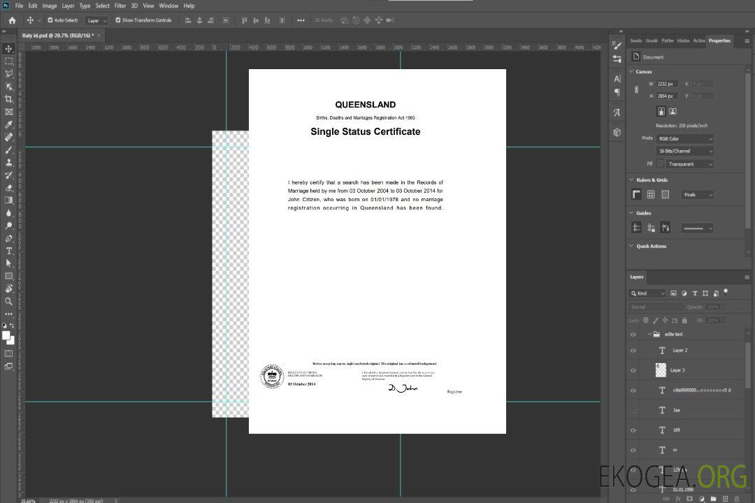 Modèle de certificat de divorce Australie Queensland dans Word template